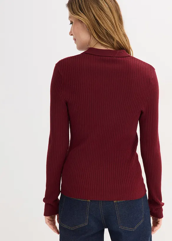 Žebrovan&yacute; svetr ze směsi s visk&oacute;zou, bonprix