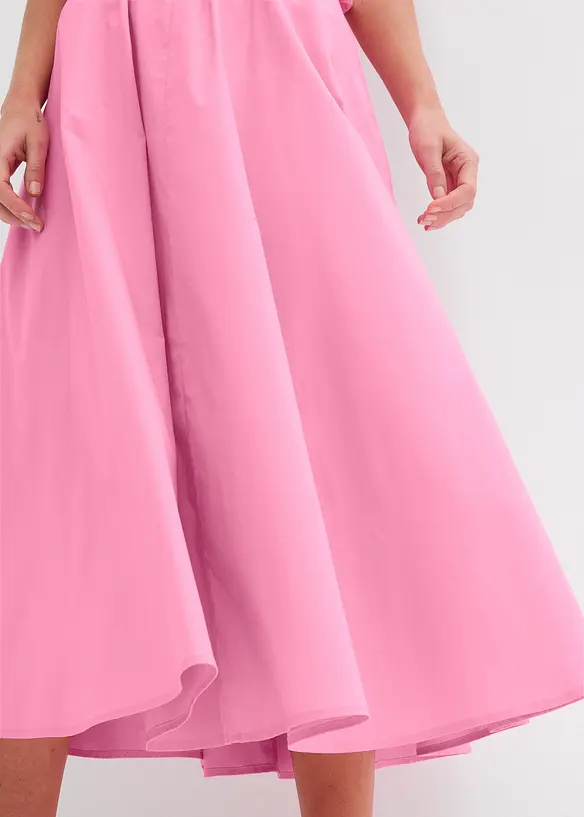 Midi sukně z elastick&eacute; bavlněn&eacute; směsi, bonprix