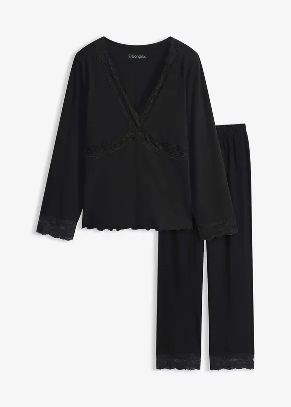 Pyžamo s krajkovou aplikac&iacute;, bonprix