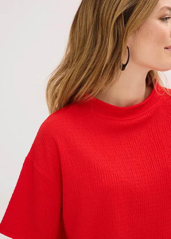 Tričko ze strukturovan&eacute;ho krepu, bonprix