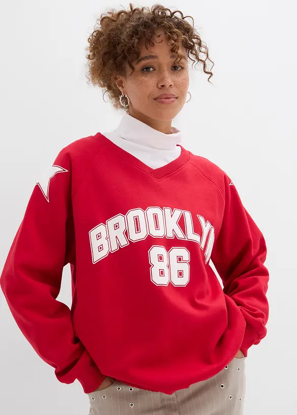 Oversize mikina z měkk&eacute; bavlněn&eacute; směsi, bonprix