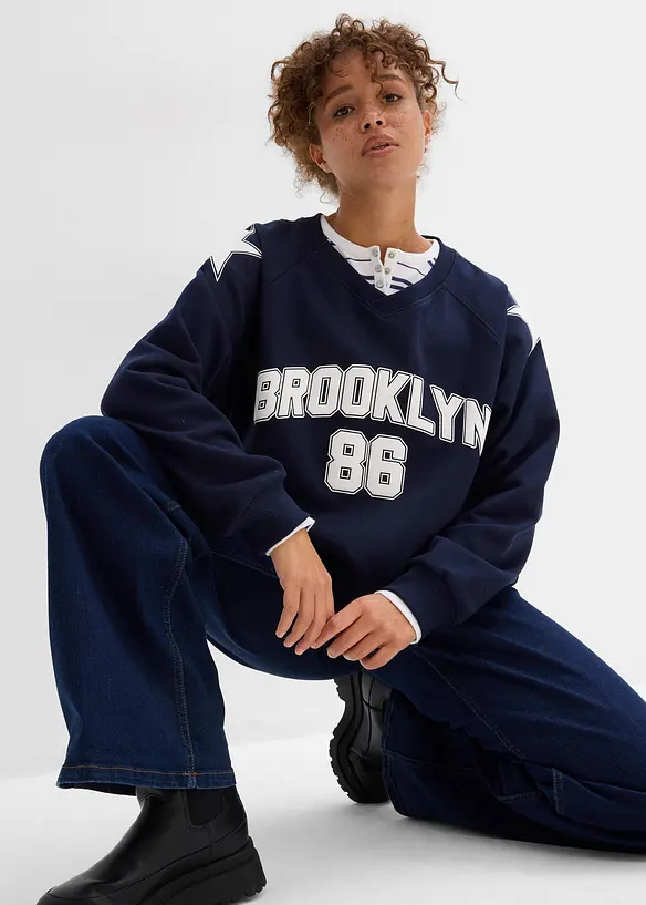 Oversize mikina z měkk&eacute; bavlněn&eacute; směsi, bonprix