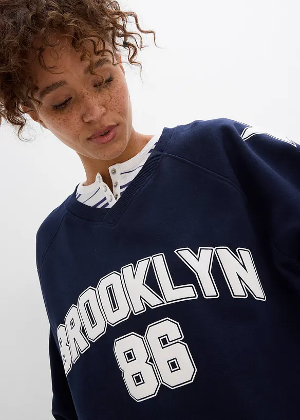 Oversize mikina z měkk&eacute; bavlněn&eacute; směsi, bonprix