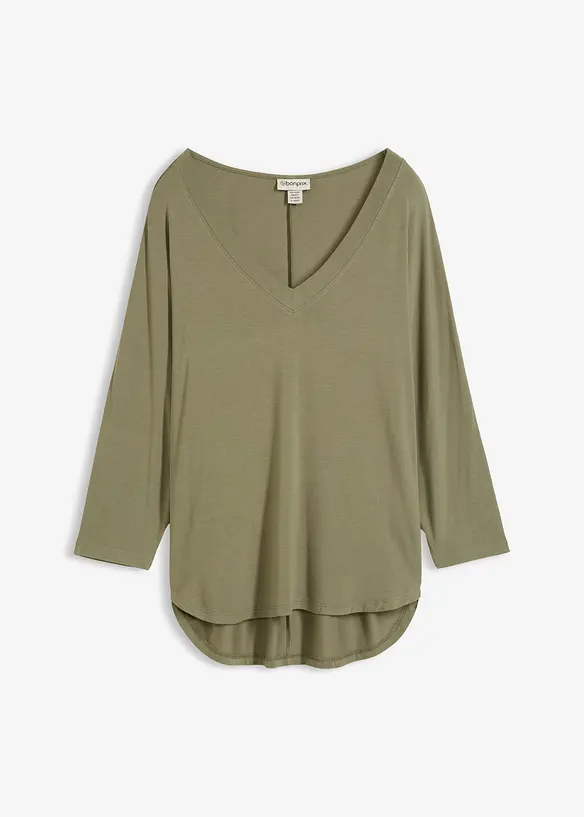 Tričko ze spl&yacute;vav&eacute; visk&oacute;zov&eacute; směsi, bonprix