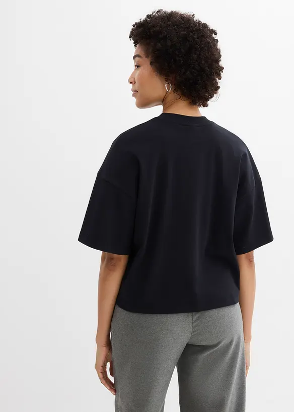 Kr&aacute;tk&eacute; oversize tričko z čist&eacute; těžk&eacute; organick&eacute; bavlny, bonprix