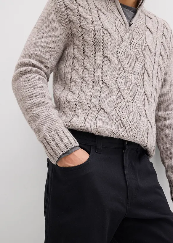 Strečov&eacute; kalhoty Relaxed Fit s pohodln&yacute;m pasem, Straight, bonprix