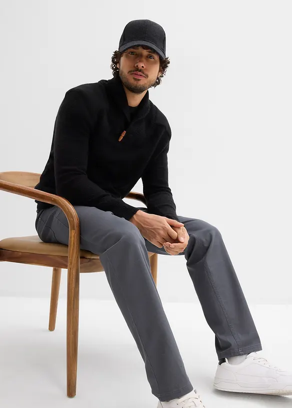 Strečov&eacute; kalhoty Classic Fit s pohodln&yacute;m pasem, Straight, bonprix