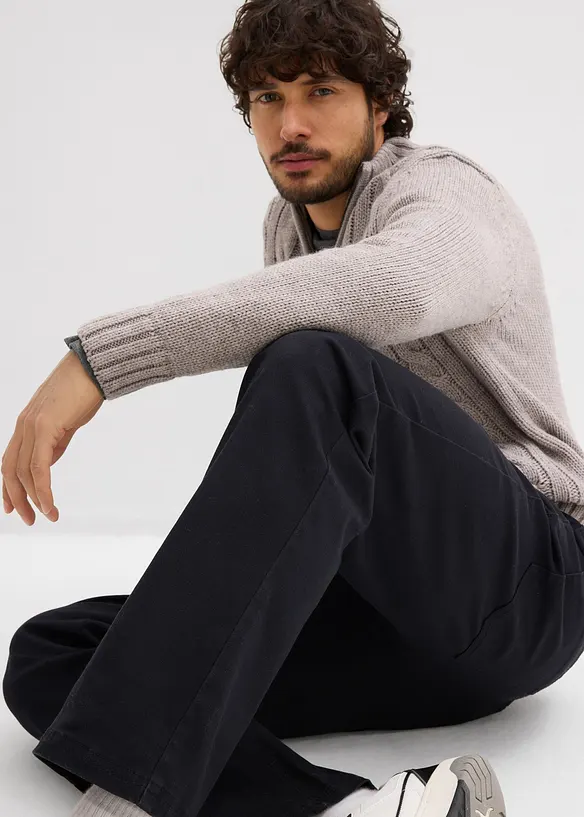 Strečov&eacute; kalhoty Relaxed Fit s pohodln&yacute;m pasem, Straight, bonprix