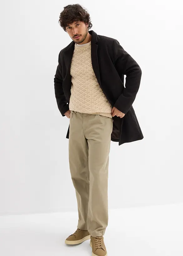 Strečov&eacute; kalhoty Relaxed Fit s pohodln&yacute;m pasem, Straight, bonprix