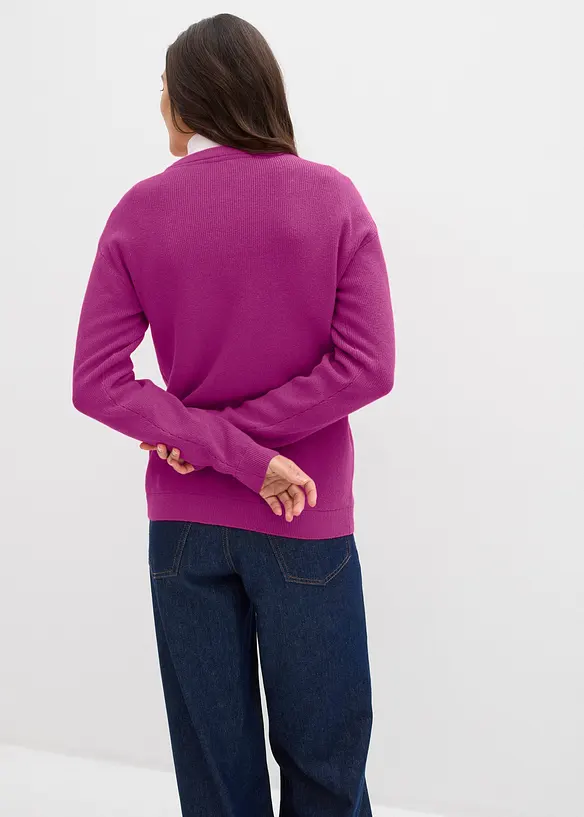 Kab&aacute;tek z jemn&eacute; pleteniny, kulat&yacute; v&yacute;střih, bonprix