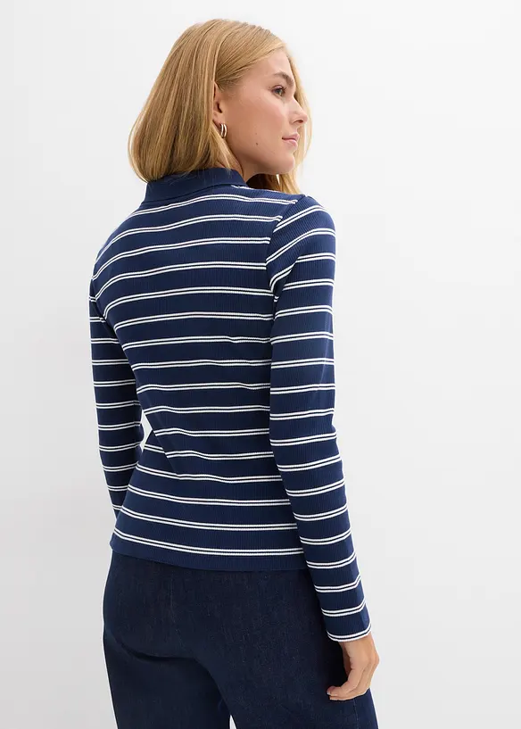 Žebrovan&eacute; p&oacute;lo tričko, bonprix