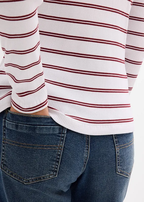 Žebrovan&eacute; p&oacute;lo tričko, bonprix