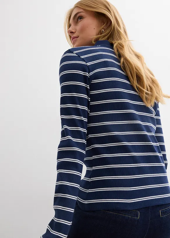 Žebrovan&eacute; p&oacute;lo tričko, bonprix