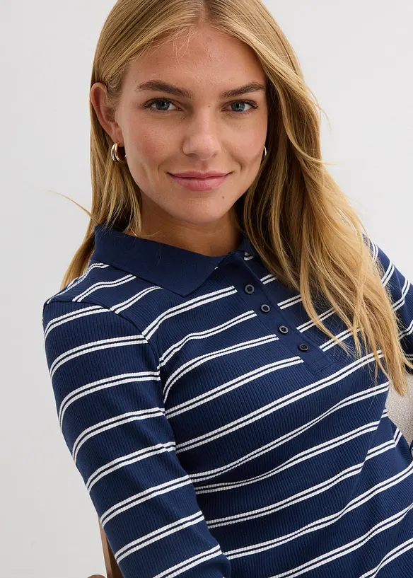 Žebrovan&eacute; p&oacute;lo tričko, bonprix