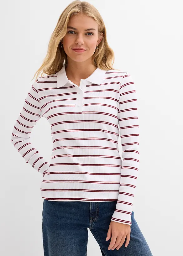 Žebrovan&eacute; p&oacute;lo tričko, bonprix