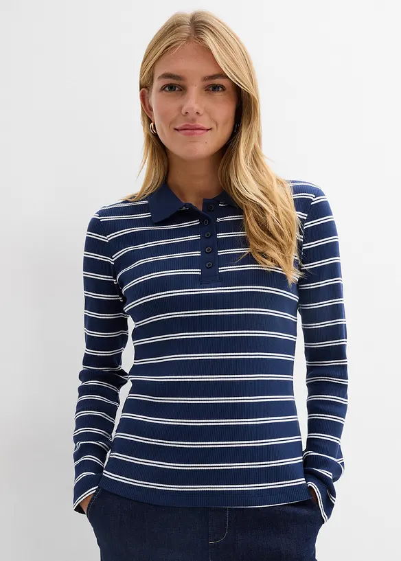 Žebrovan&eacute; p&oacute;lo tričko, bonprix