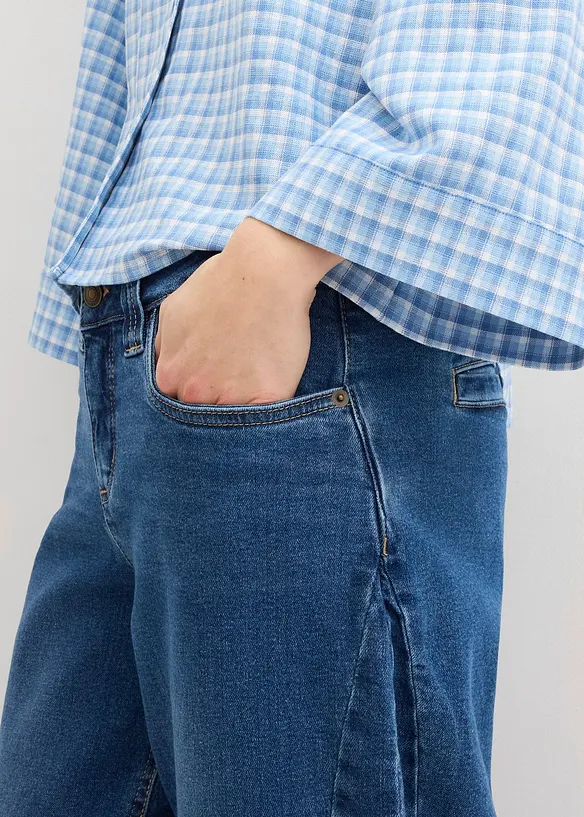 Dž&iacute;ny Barrel, Mid Waist, zkr&aacute;cen&eacute;, bonprix