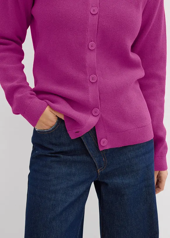 Kab&aacute;tek z jemn&eacute; pleteniny, kulat&yacute; v&yacute;střih, bonprix