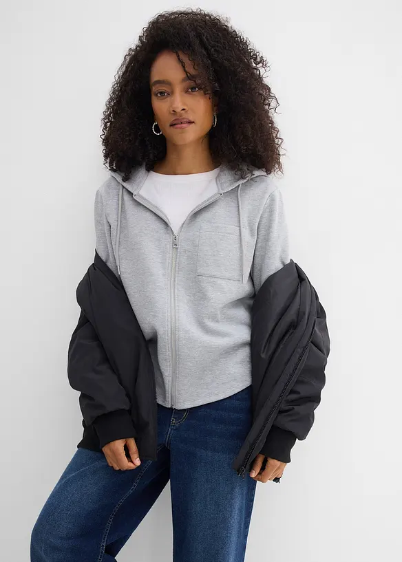 Prop&iacute;nac&iacute; mikina s kapuc&iacute; a recyklovan&yacute;m polyesterem, bonprix