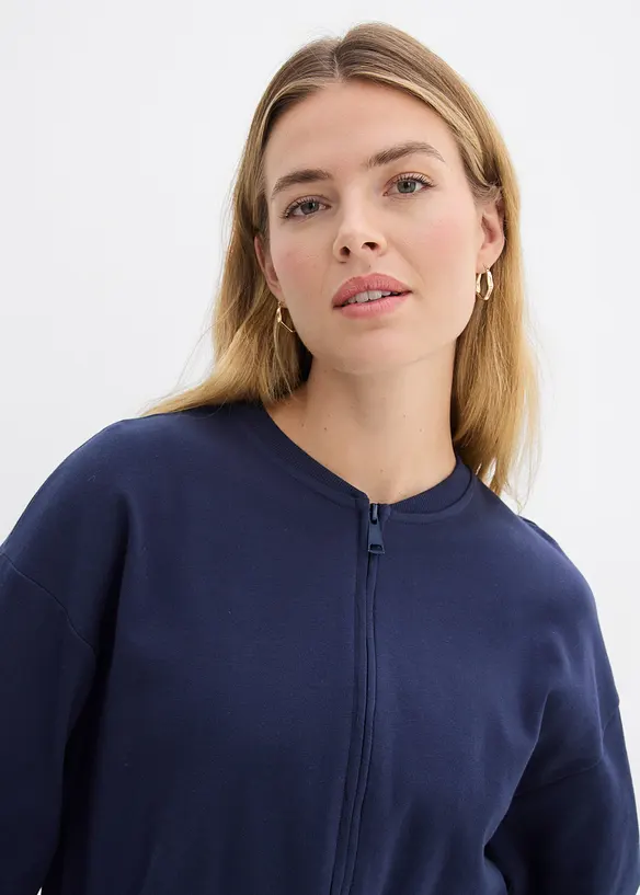 Mikina na zap&iacute;n&aacute;n&iacute; z čist&eacute; bavlny, bonprix