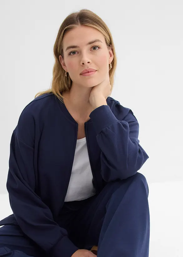 Mikina na zap&iacute;n&aacute;n&iacute; z čist&eacute; bavlny, bonprix