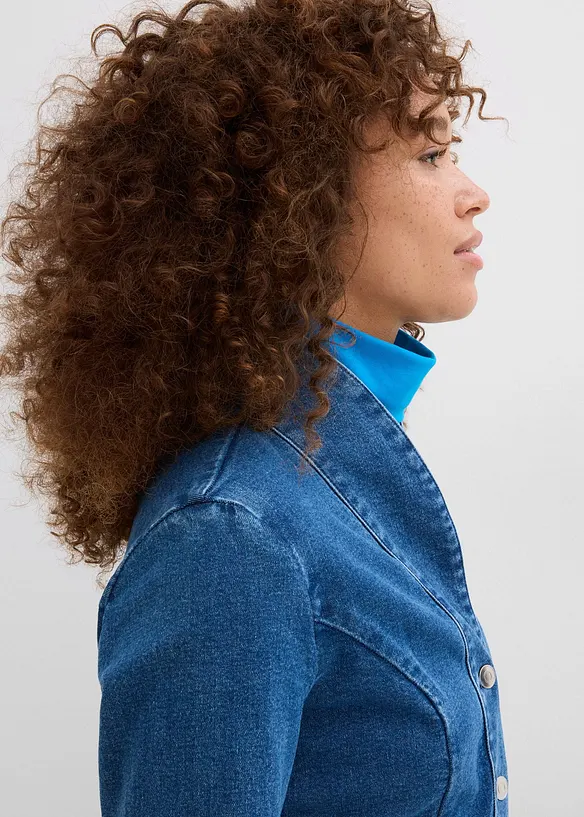 Dž&iacute;nov&aacute; bunda s p&aacute;skem, s bavlnou, bonprix