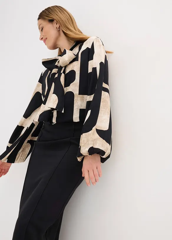 Halenka s vazačkou, ze spl&yacute;vav&eacute; visk&oacute;zy, bonprix