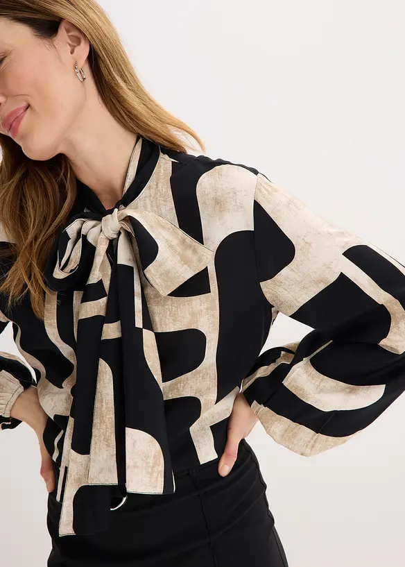 Halenka s vazačkou, ze spl&yacute;vav&eacute; visk&oacute;zy, bonprix