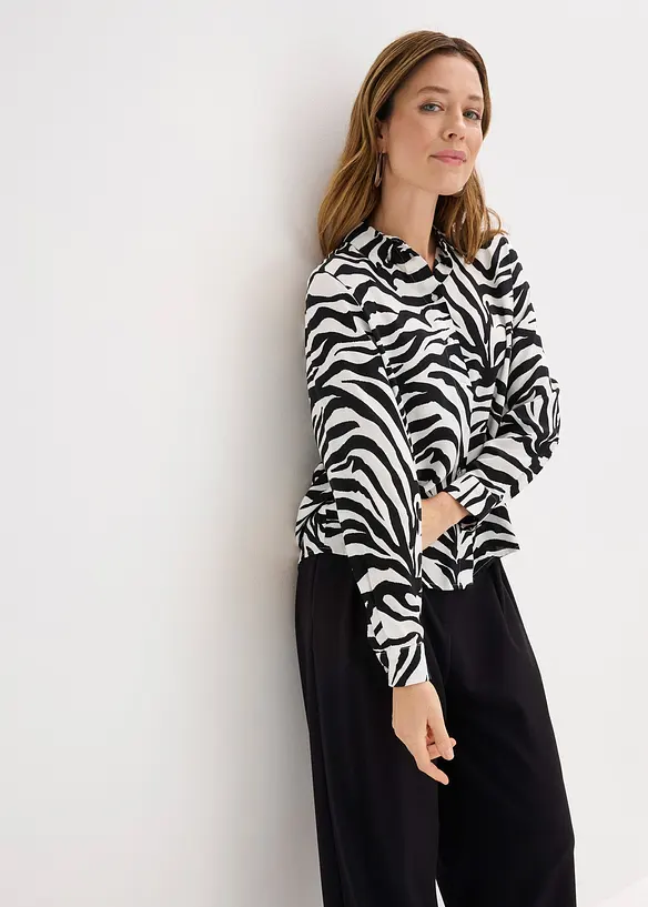 Halenka ze spl&yacute;vav&eacute; visk&oacute;zy, bonprix