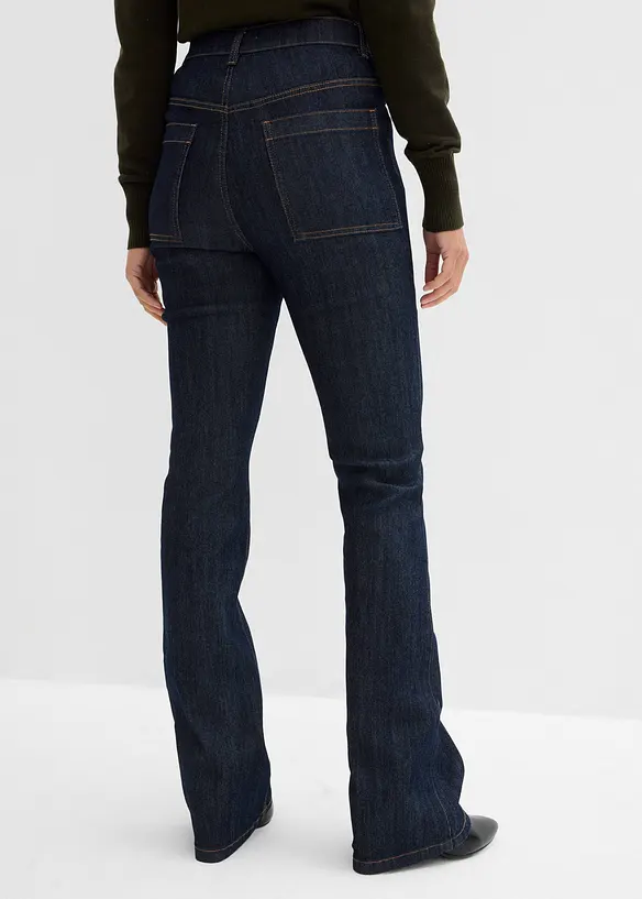 Dž&iacute;ny Bootcut, High Waist, pohodln&yacute; pas, bonprix