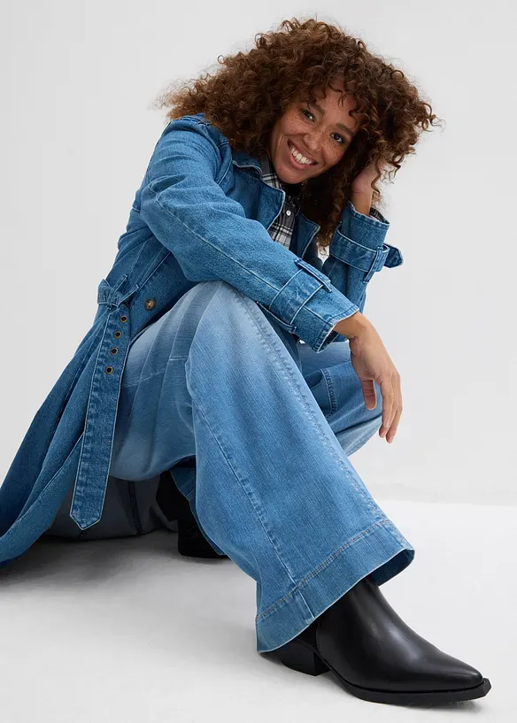 Dž&iacute;ny Wide Leg, High Waist, pohodln&yacute; pas, pln&aacute; d&eacute;lka, bonprix