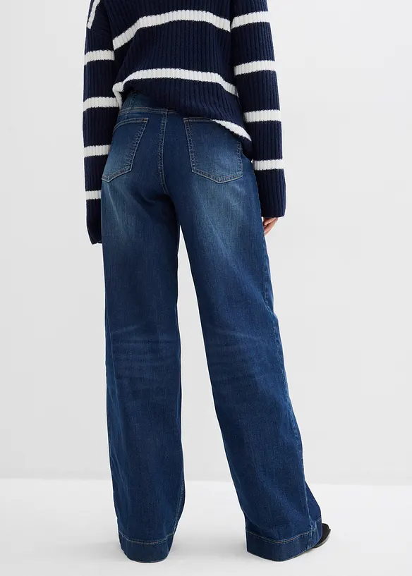 Dž&iacute;ny Wide Leg, High Waist, pohodln&yacute; pas, pln&aacute; d&eacute;lka, bonprix