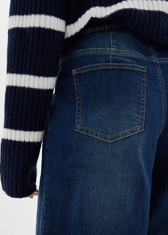 Dž&iacute;ny Wide Leg, High Waist, pohodln&yacute; pas, pln&aacute; d&eacute;lka, bonprix