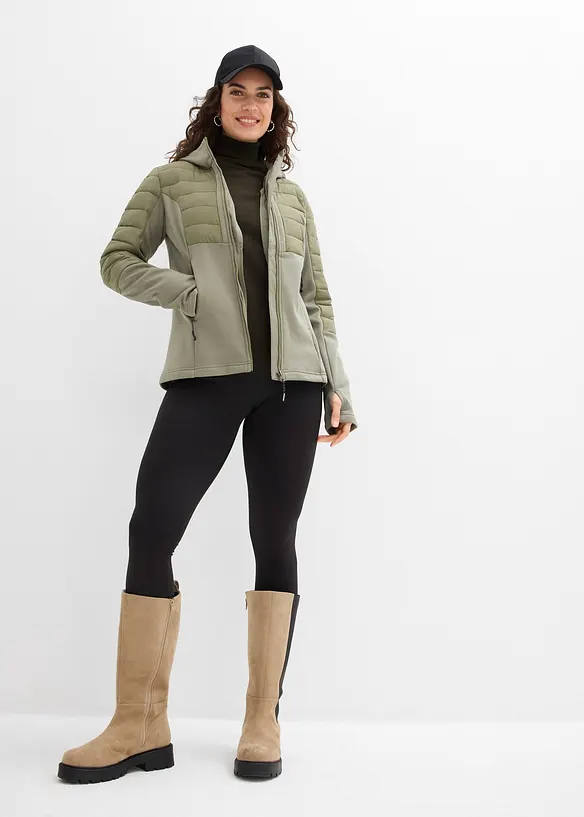 Voděodoln&aacute; hybridn&iacute; bunda se softshellov&yacute;mi a pro&scaron;&iacute;van&yacute;mi vsadkami, bonprix