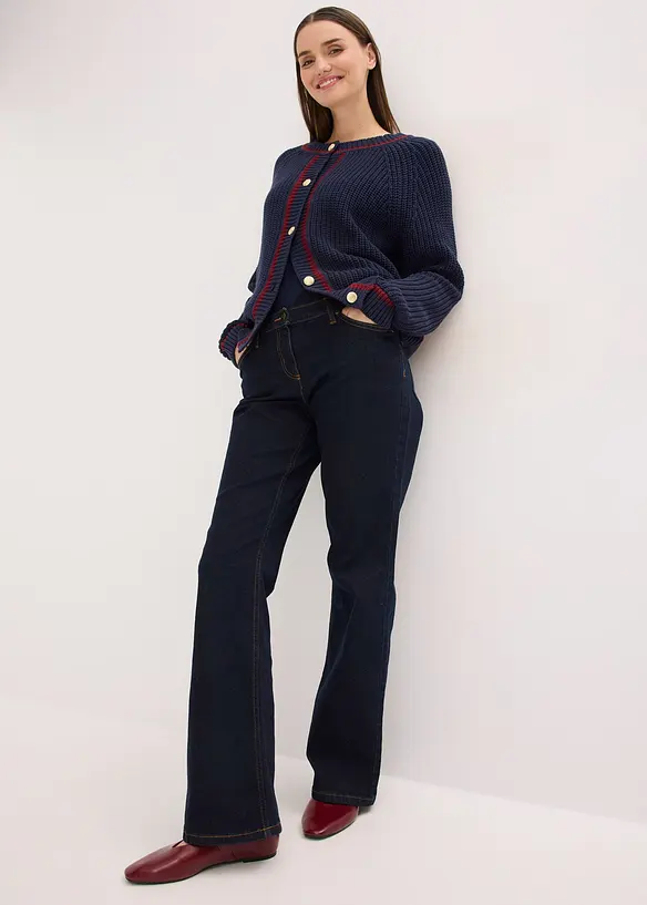 Pleten&yacute; kab&aacute;tek s proužky v kontrastn&iacute; barvě, bonprix