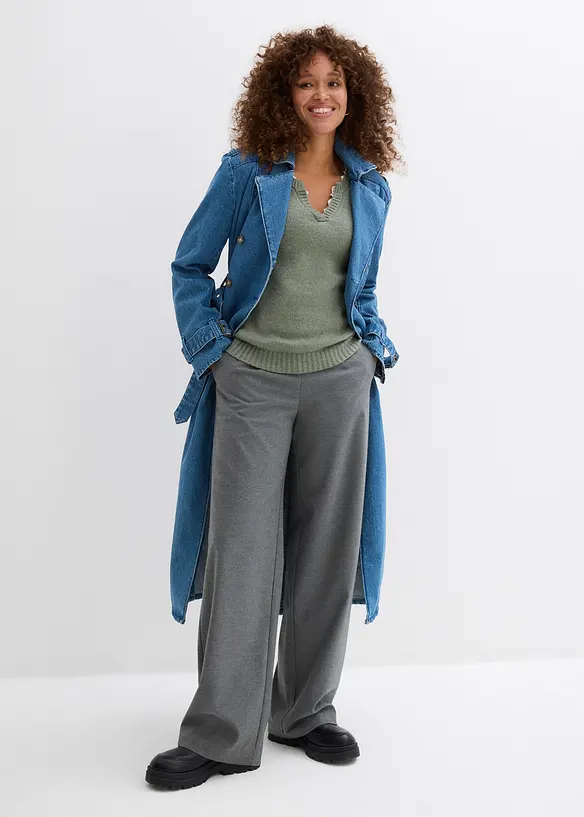 Svetr s krajkovou vsadkou, bonprix