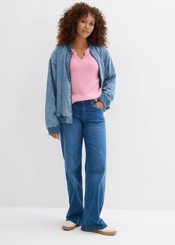 Svetr s krajkovou vsadkou, bonprix