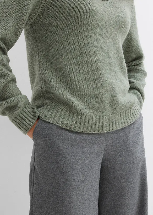 Svetr s krajkovou vsadkou, bonprix