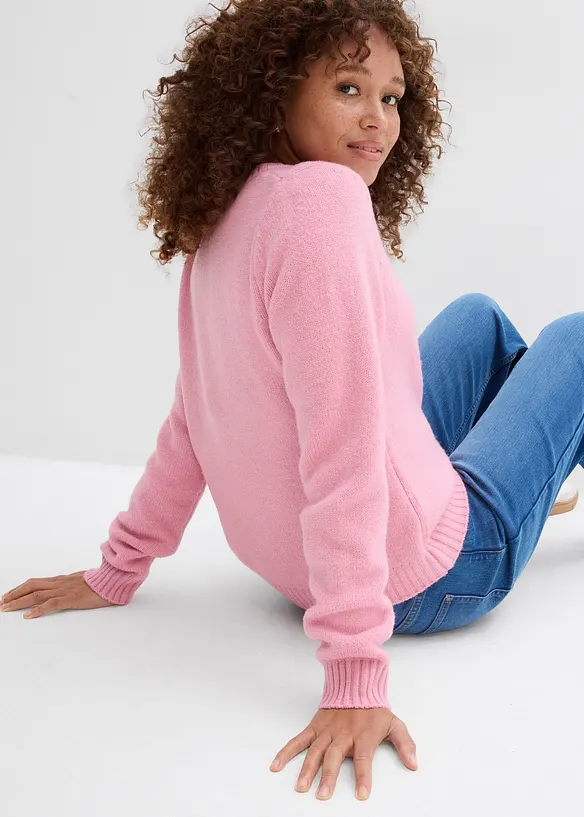 Svetr s krajkovou vsadkou, bonprix