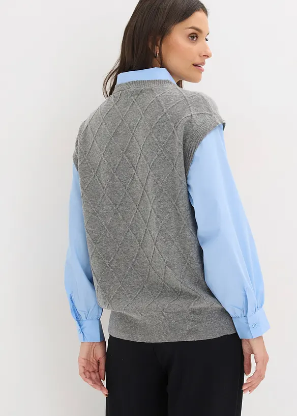 Svetr s halenkovou vsadkou, bonprix