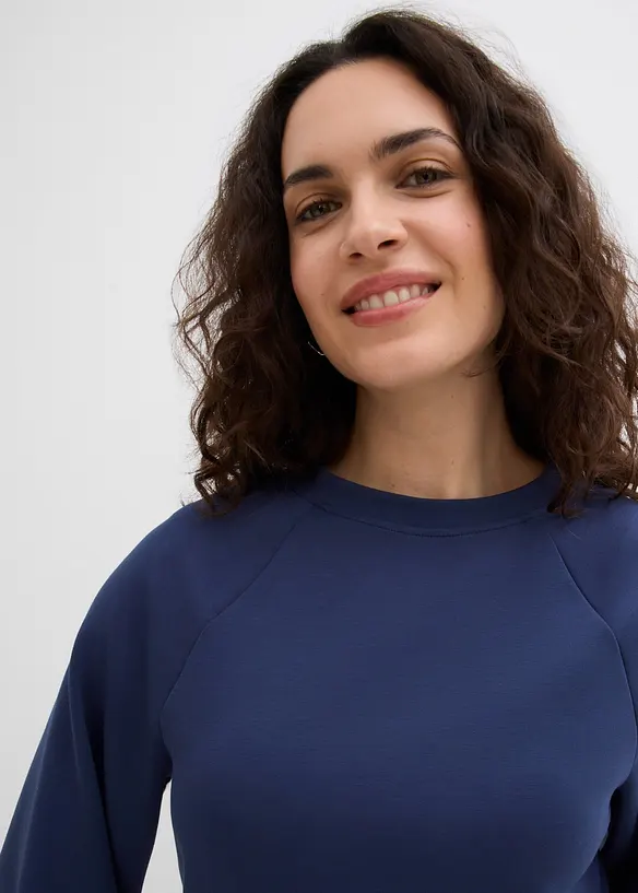 Boxy tričko z materi&aacute;lu scuba, s elastickou vsadkou, bonprix