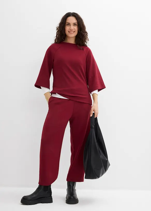 Boxy tričko z materi&aacute;lu scuba, s elastickou vsadkou, bonprix