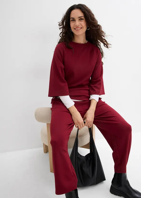 Boxy tričko z materi&aacute;lu scuba, s elastickou vsadkou, bonprix