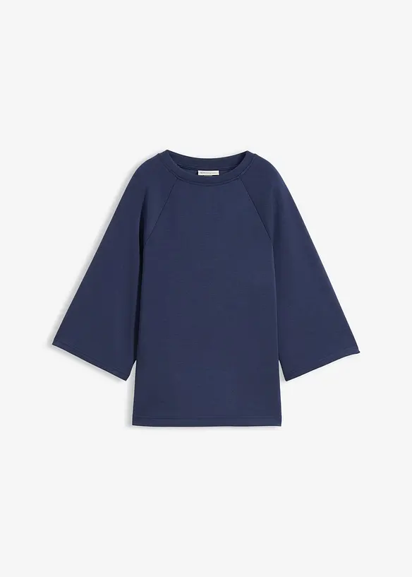 Boxy tričko z materi&aacute;lu scuba, s elastickou vsadkou, bonprix