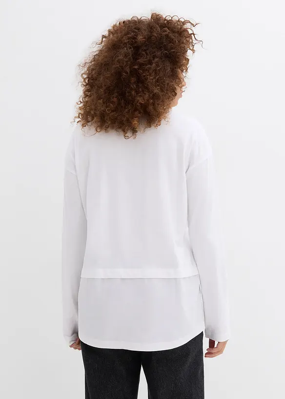 Tričko s halenkovou vsadkou, bonprix