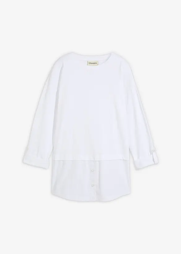 Tričko s halenkovou vsadkou, bonprix