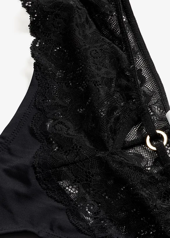 Bokov&aacute; tanga s květovanou krajkou, bonprix