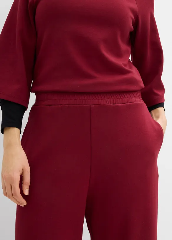 Žerzejov&eacute; kalhoty z materi&aacute;lu scuba, s barelov&yacute;m střihem, bonprix