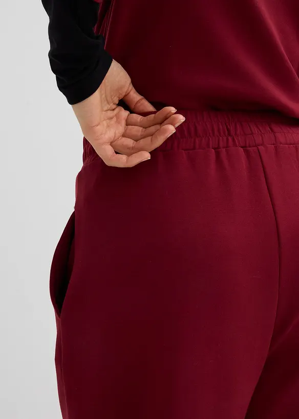 Žerzejov&eacute; kalhoty z materi&aacute;lu scuba, s barelov&yacute;m střihem, bonprix