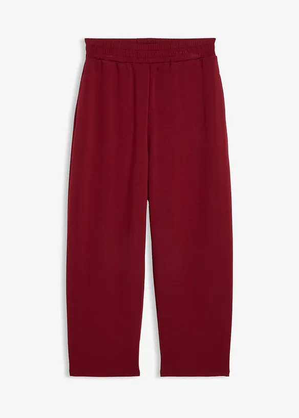 Žerzejov&eacute; kalhoty z materi&aacute;lu scuba, s barelov&yacute;m střihem, bonprix